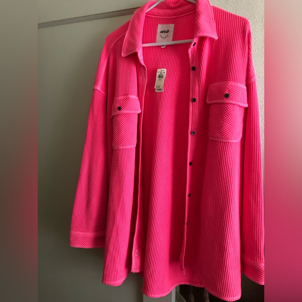 Arie Lumber Jane Waffle Shacket XL